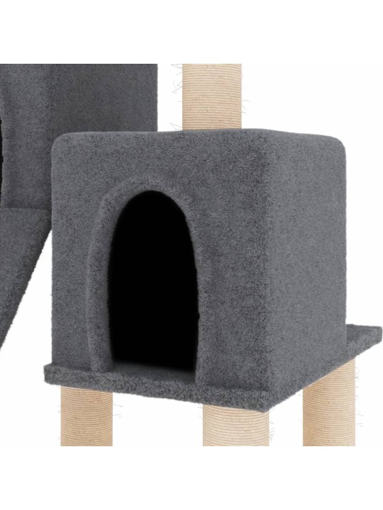 Škrabadlo pro kočky se sisalovými sloupky tmavě šedé 82 cm