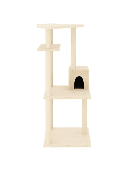Škrabadlo pro kočky se sisalovými sloupky krémové 123 cm