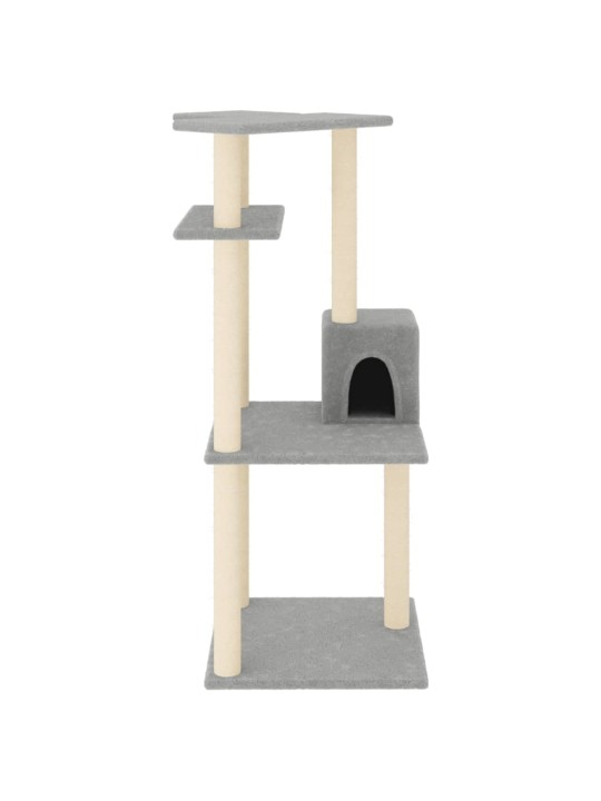 Škrabadlo pro kočky se sisalovými sloupky světle šedé 123 cm