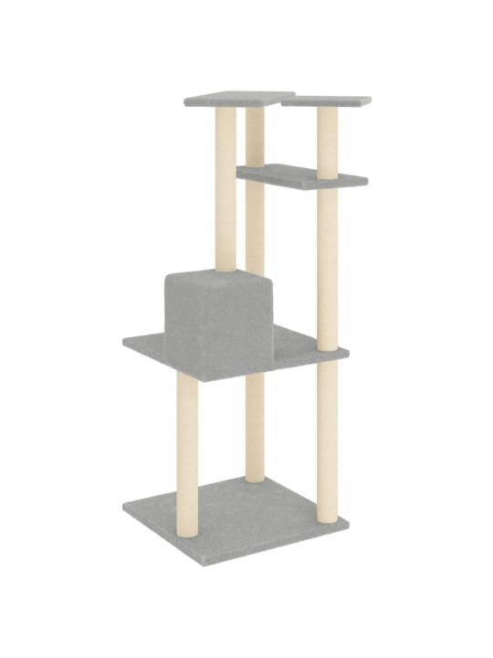 Škrabadlo pro kočky se sisalovými sloupky světle šedé 123 cm