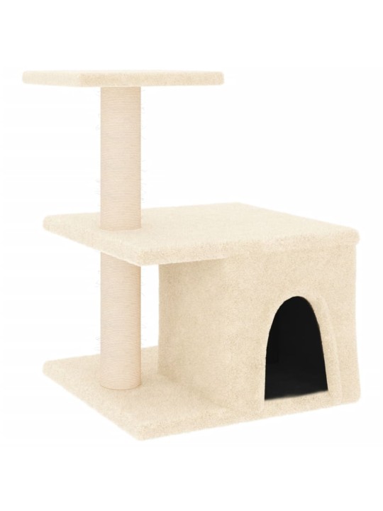 Škrabadlo pro kočky se sisalovými sloupky krémové 48 cm