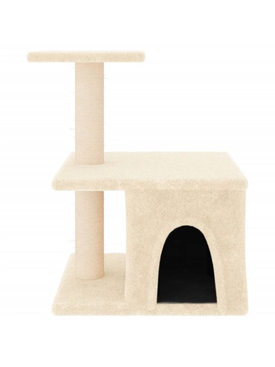 Škrabadlo pro kočky se sisalovými sloupky krémové 48 cm