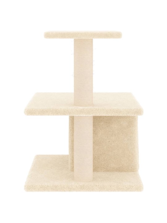 Škrabadlo pro kočky se sisalovými sloupky krémové 48 cm