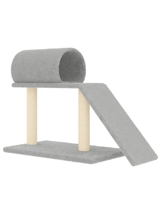 Škrabadlo pro kočky s tunelem a žebříkem světle šedé 55,5 cm