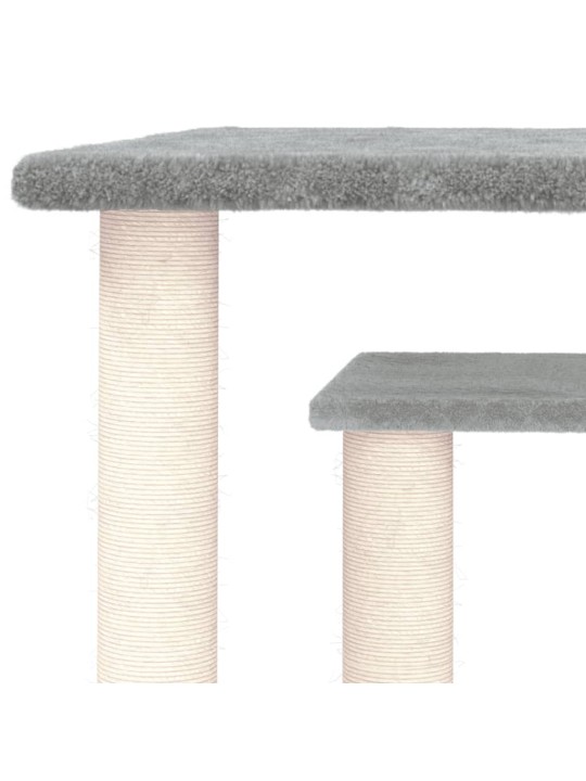Škrabadlo pro kočky s plošinami světle šedé 50 cm