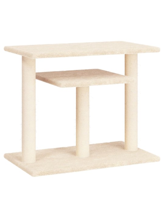 Škrabadlo pro kočky s plošinami krémové 62,5 cm