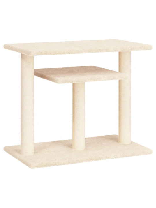 Škrabadlo pro kočky s plošinami krémové 62,5 cm