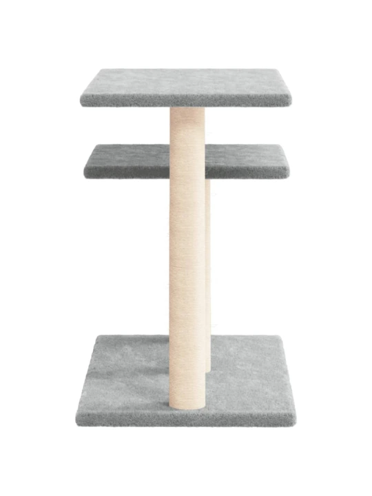 Škrabadlo pro kočky s plošinami světle šedé 62,5 cm