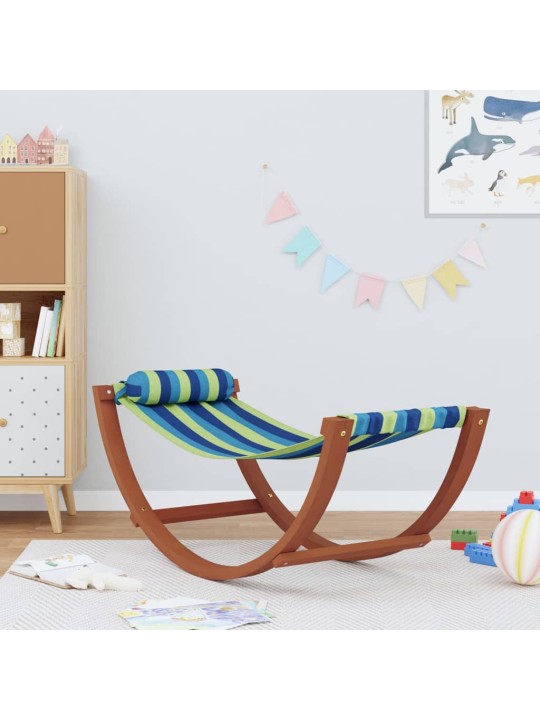 Houpací síť pro děti modrá a zelená textil