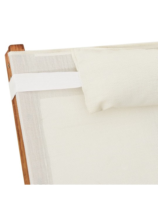 Houpací křeslo bílé textilen a masivní topolové dřevo