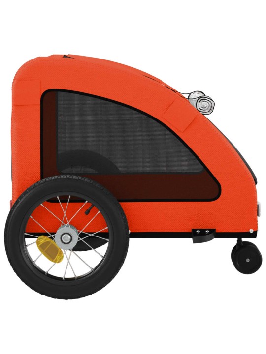 Vozík za kolo pro psa oranžový a šedý oxfordská tkanina/železo