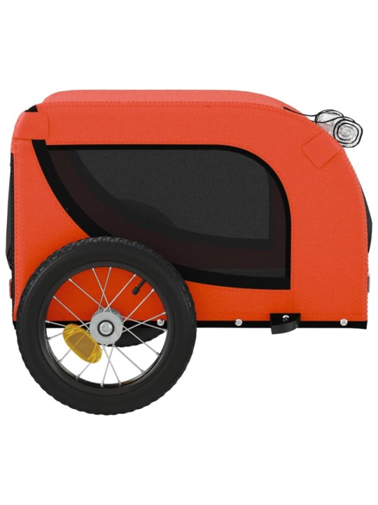 Vozík za kolo pro psa oranžový a černý oxfordská tkanina/železo