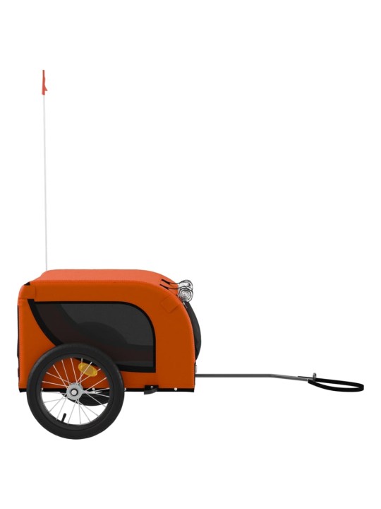 Vozík za kolo pro psa oranžový a černý oxfordská tkanina/železo