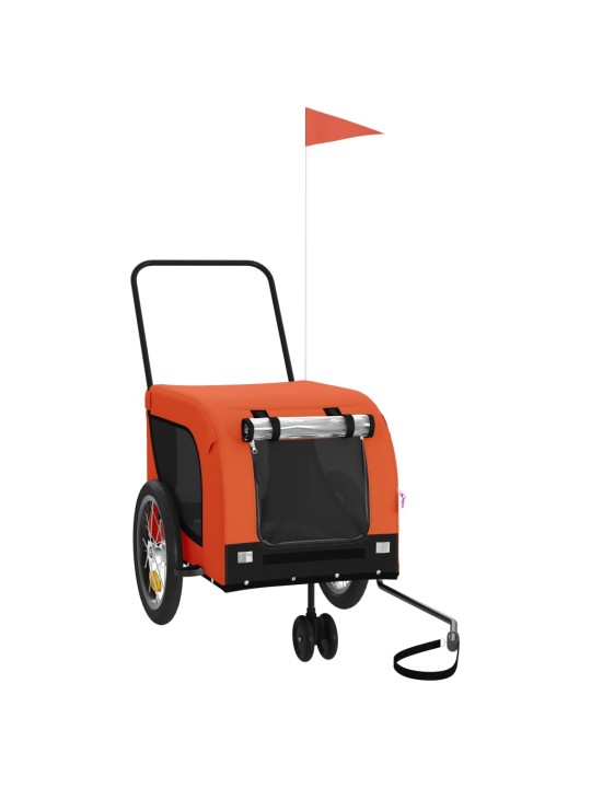 Vozík za kolo pro psa oranžový a černý oxfordská tkanina/železo