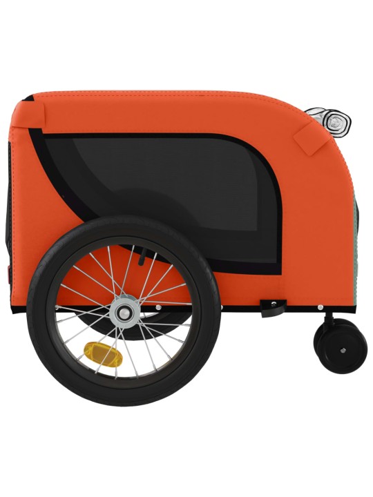 Vozík za kolo pro psa oranžový a černý oxfordská tkanina/železo