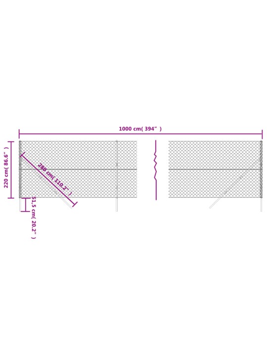 Drátěné pletivo stříbrné 2,2 x 10 m