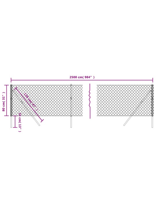 Drátěné pletivo zelené 0,8 x 25 m