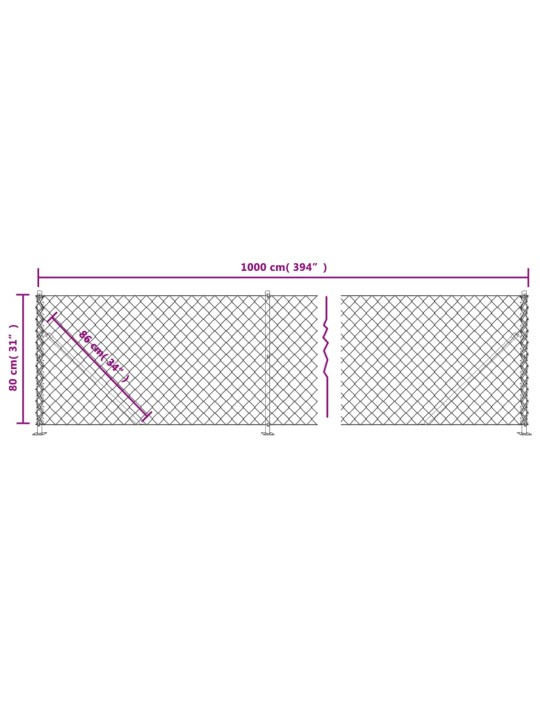 Drátěné pletivo s přírubami zelené 0,8 x 10 m