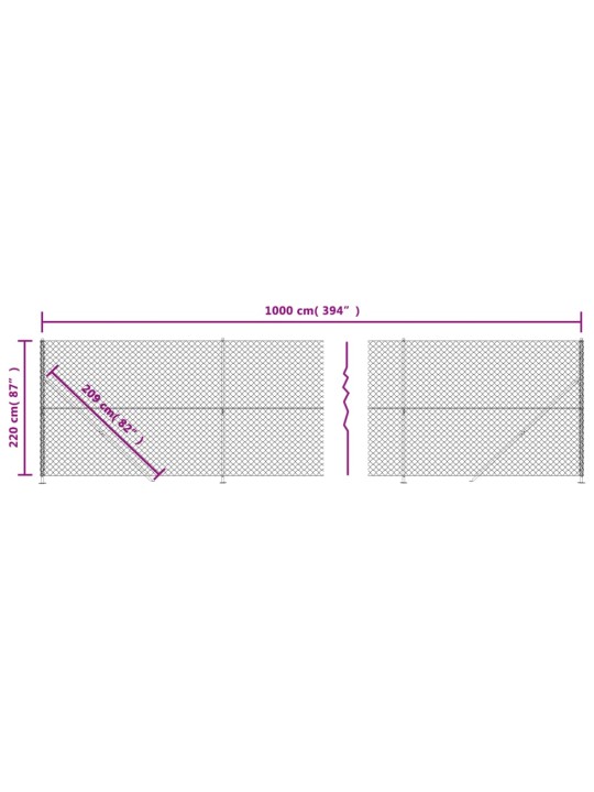 Drátěné pletivo s přírubami zelené 2,2 x 10 m