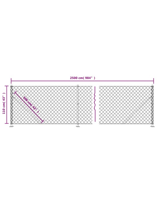 Drátěné pletivo s přírubami zelené 1,1 x 25 m