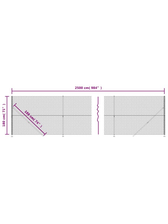 Drátěné pletivo s přírubami zelené 1,8 x 25 m