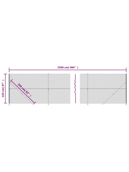 Drátěné pletivo s přírubami zelené 2,2 x 25 m