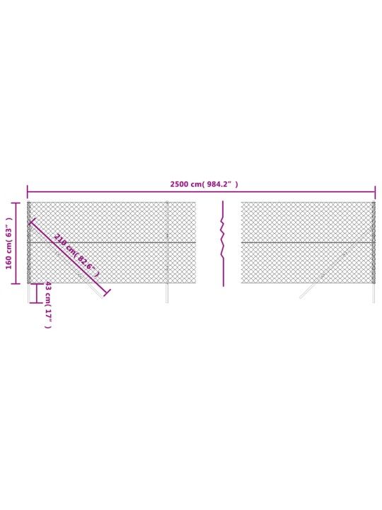 Drátěné pletivo antracitové 1,6 x 25 m