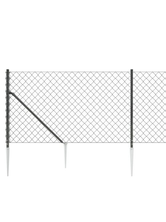 Drátěné pletivo s kotevními hroty antracitové 0,8 x 25 m