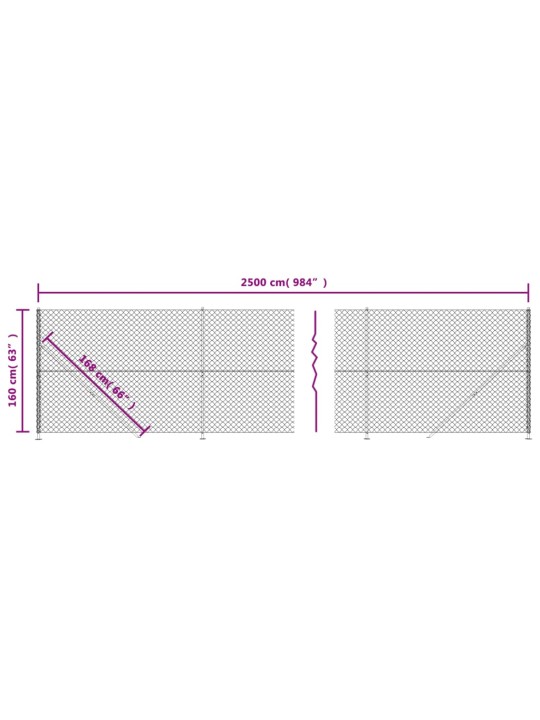 Drátěné pletivo s přírubami antracitové 1,6 x 25 m