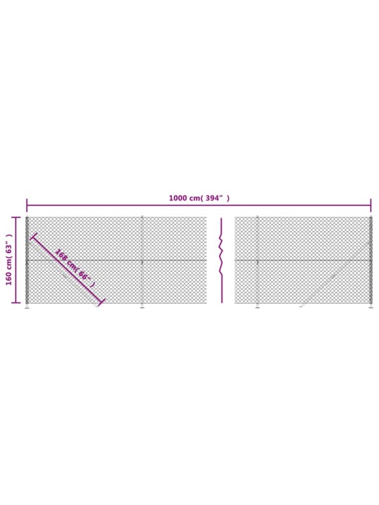 Drátěné pletivo s přírubami stříbrné 1,6 x 10 m