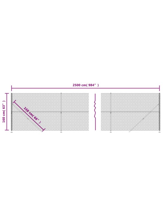 Drátěné pletivo s přírubami stříbrné 1,6 x 25 m