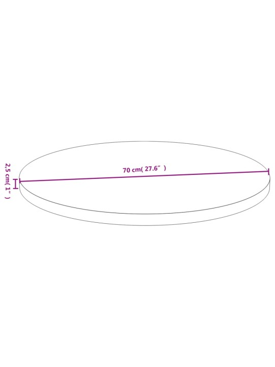 Stolní deska Ø 70 x 2,5 cm bambus