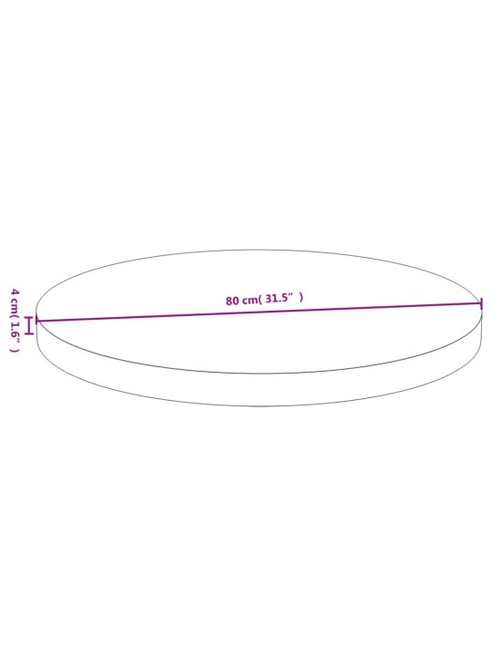Stolní deska Ø 80 x 4 cm bambus