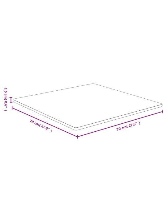 Stolní deska 70 x 70 x 1,5 cm bambus