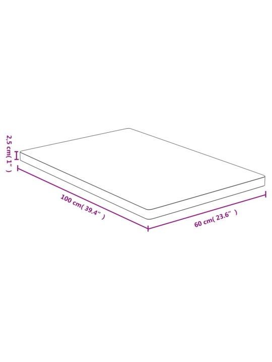 Stolní deska 60 x 100 x 2,5 cm bambus