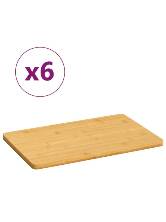 Snídaňové podnosy 6 ks 22 x 14 x 0,8 cm bambus