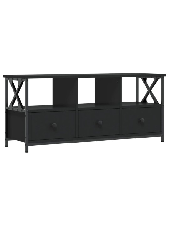 TV skříňka černá 102 x 33 x 45 cm kompozitní dřevo a železo