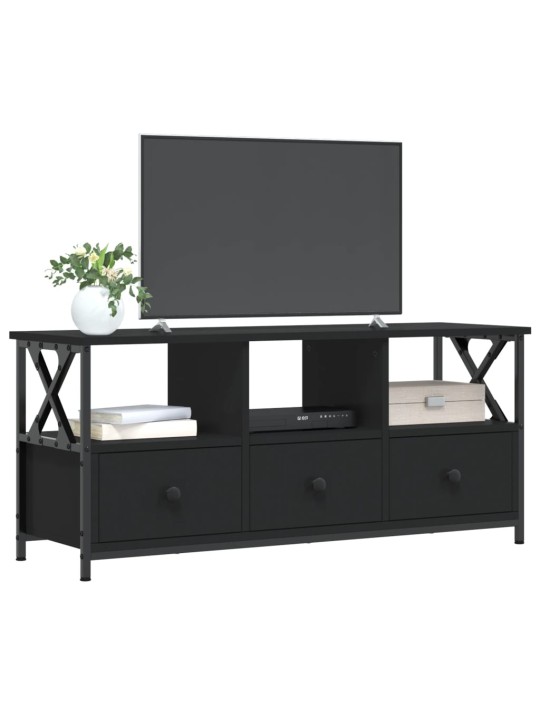 TV skříňka černá 102 x 33 x 45 cm kompozitní dřevo a železo