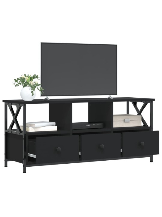 TV skříňka černá 102 x 33 x 45 cm kompozitní dřevo a železo