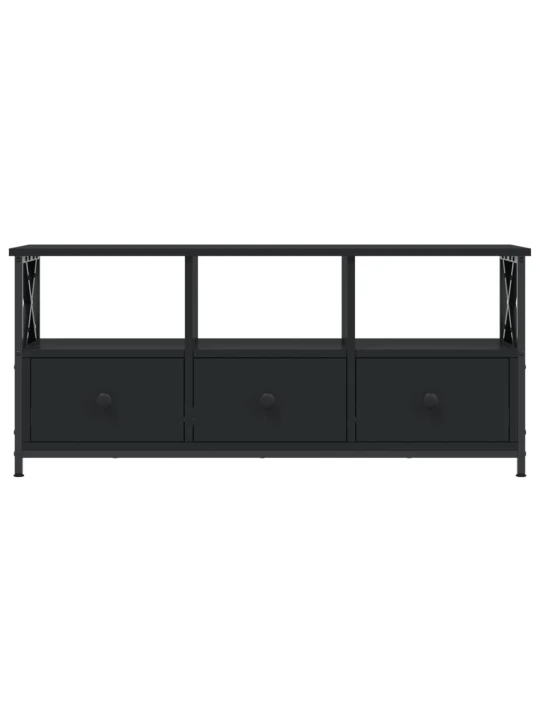 TV skříňka černá 102 x 33 x 45 cm kompozitní dřevo a železo