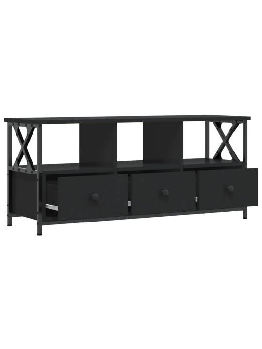 TV skříňka černá 102 x 33 x 45 cm kompozitní dřevo a železo