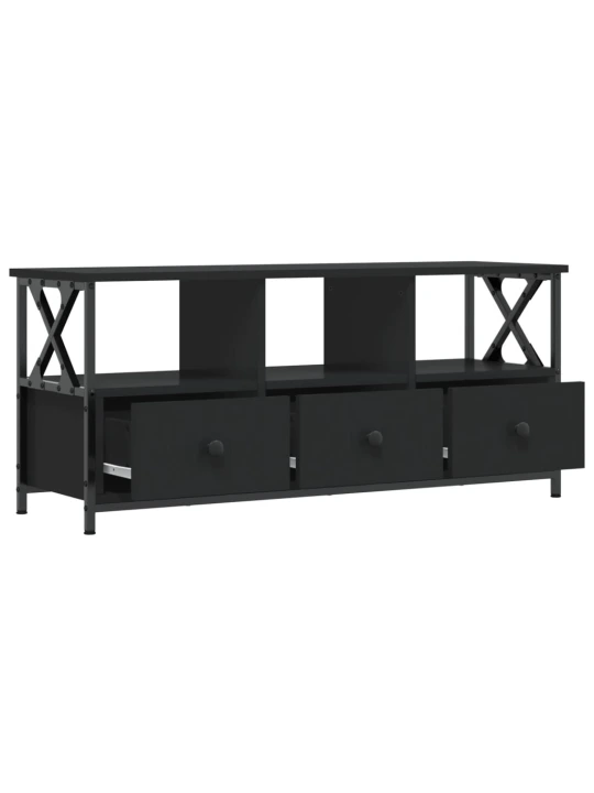 TV skříňka černá 102 x 33 x 45 cm kompozitní dřevo a železo