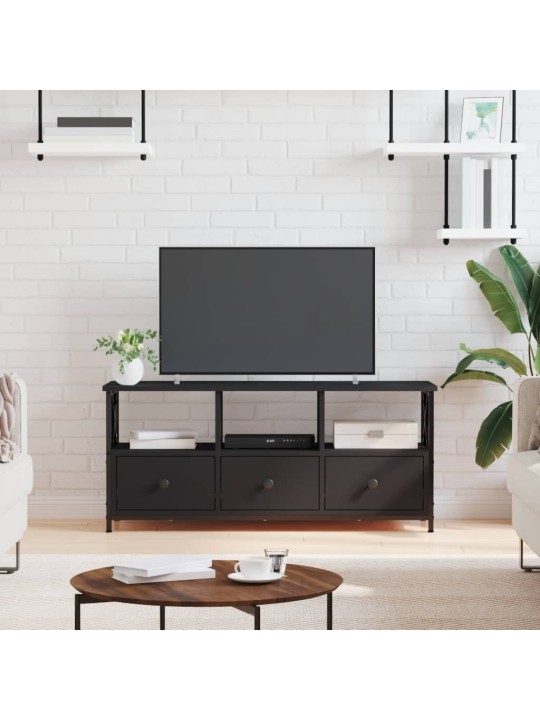 TV skříňka černá 102 x 33 x 45 cm kompozitní dřevo a železo