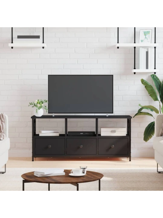 TV skříňka černá 102 x 33 x 45 cm kompozitní dřevo a železo
