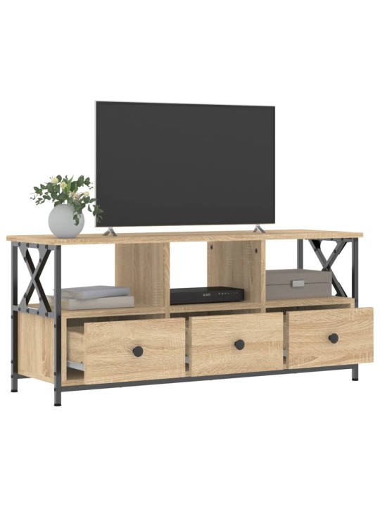 TV skříňka dub sonoma 102x33x45 cm kompozitní dřevo a železo