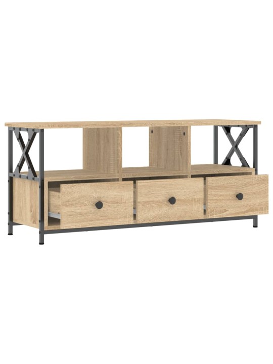 TV skříňka dub sonoma 102x33x45 cm kompozitní dřevo a železo