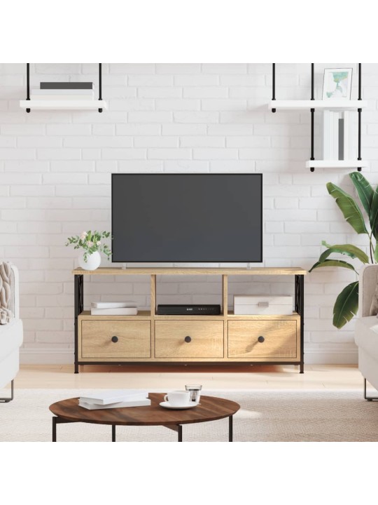 TV skříňka dub sonoma 102x33x45 cm kompozitní dřevo a železo
