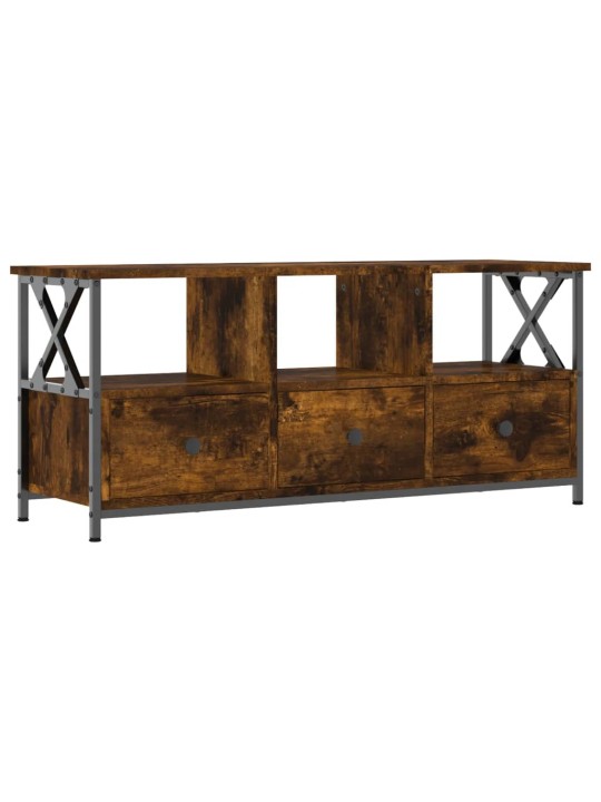 TV skříňka kouřový dub 102x33x45 cm kompozitní dřevo a železo