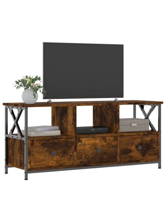 TV skříňka kouřový dub 102x33x45 cm kompozitní dřevo a železo