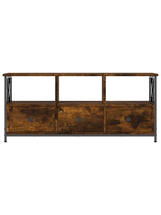 TV skříňka kouřový dub 102x33x45 cm kompozitní dřevo a železo